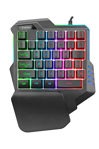 Everest Rampage Kb-r177 Salvo Rainbow Rgb Ledli 35 Tuşlu Multimedya Mini Gaming Oyuncu Klavyesi