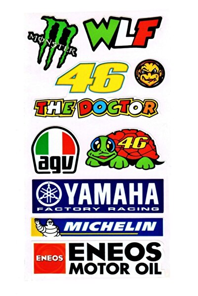CMS OTO AKSESUAR Motosiklet Yamaha Sticker Agv-46-the Doctor-wlf - Motor Stic...