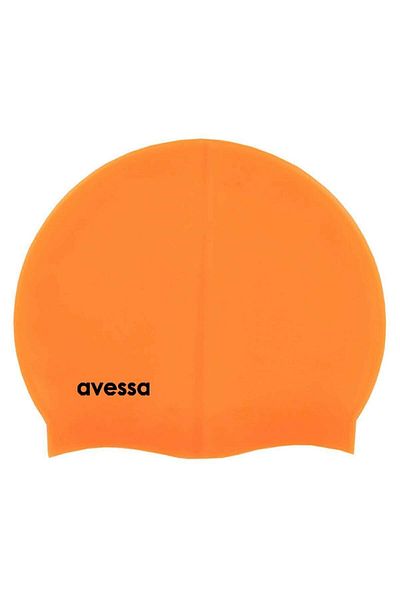 AVESSA Orange Silicone Bonnet Sea Cap Pool Cap Swimming Cap