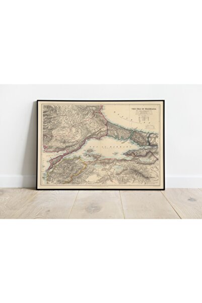 Pegziz Istanbul Boğazı Haritası Sanatsal Duvar Dekorasyon Poster 60x90cm.