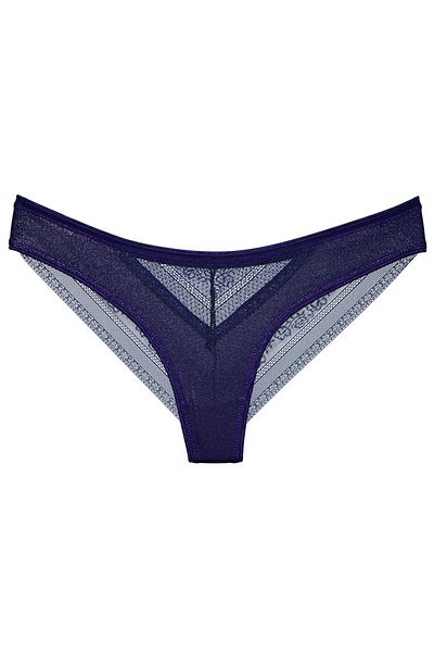 papatya lingerie Μπροστινό Glitter Printed Micro Back Flat Edge Lace Fancy Brazilian εσώρουχα-σκούρο μπλε