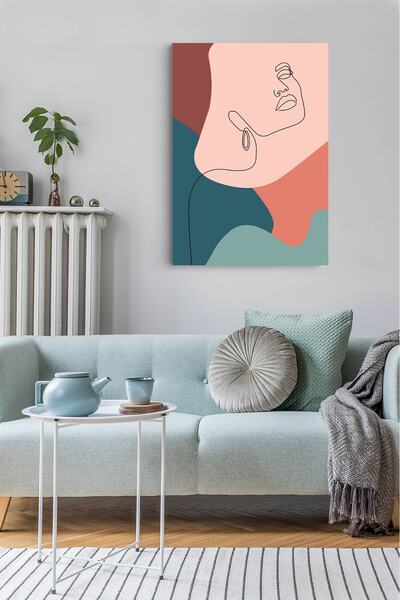 Kadın Hat Sanatı Çizim Kanvas Tablo | Tuval Kanvas Tablo 70x100 Cm