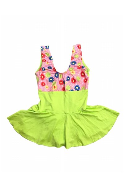 AY-MAY'S Likralı Elbiseli Çocuk Yüzücü Mayo