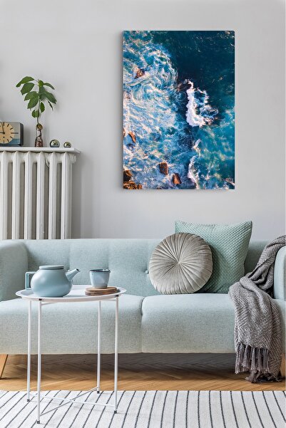 Dalgalı Kayalık Manzara Kanvas Tablo 35x50 Cm