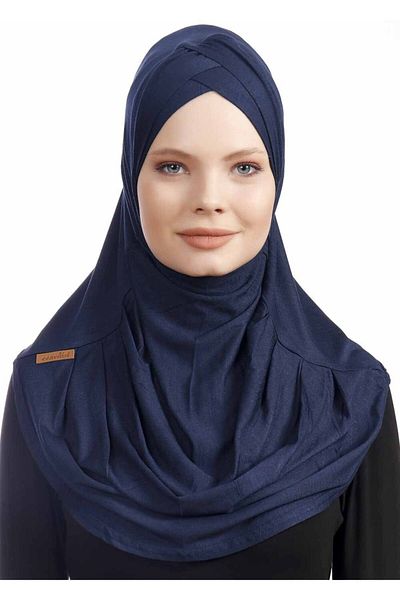 Ecardin Navy Blue Cross Turban - Πρακτικό και Άνετο - St 173