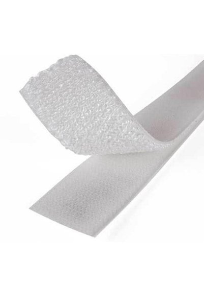 Bayar Kumaş Bandă Velcro - Bandă Velcro de Calitate Albă - (lățime 2 cm) (25 metri 1 rolă)