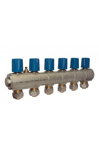 Eca 1" Debi Ayar Vanalı Kollektör 6'li Mavi Volanlı