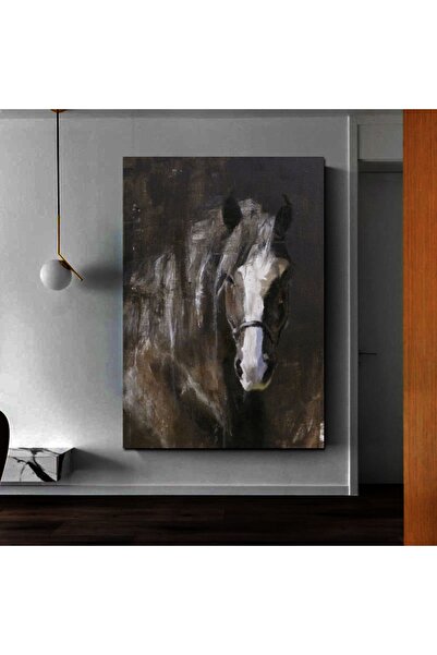 Resimli Tablo Yağlı Boya Görünümlü At Tablosu Premium Kalite Kanvas Tablo