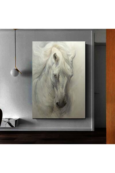 Resimli Tablo Yağlı Boya Görünümlü At Tablosu Premium Kalite Kanvas Tablo