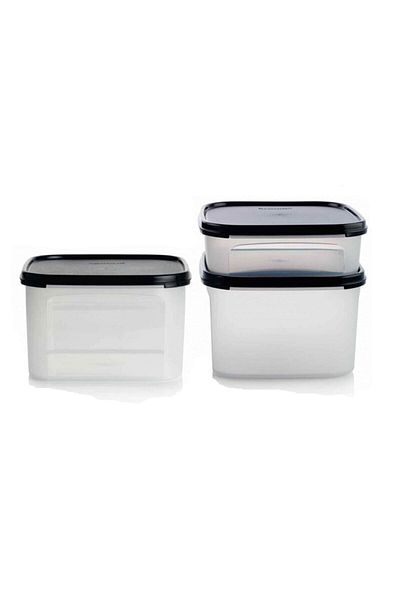 Tupperware Modular Storage Container Set of 3 (1 Piece 1.2 Lt and 2 Pieces 2.6 Lt)