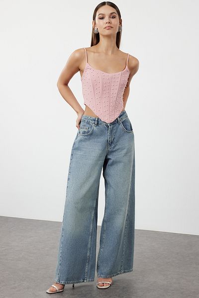 Trendyol Collection Szövött mellszobor - porgyöngy és fűző részletes TPRSS24BS00042