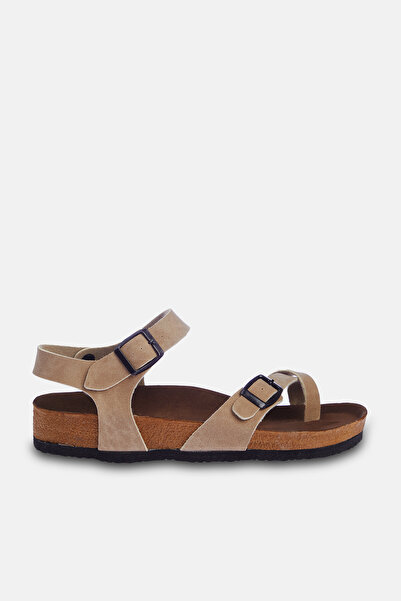 TRENDYOL SHOES Sandale de damă bej - curea pentru vârf, TAKSS24SD00000