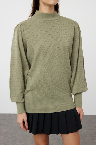 Trendyol Collection Mint Stand galléros pulóver - kötöttáru TWOAW21KZ0817