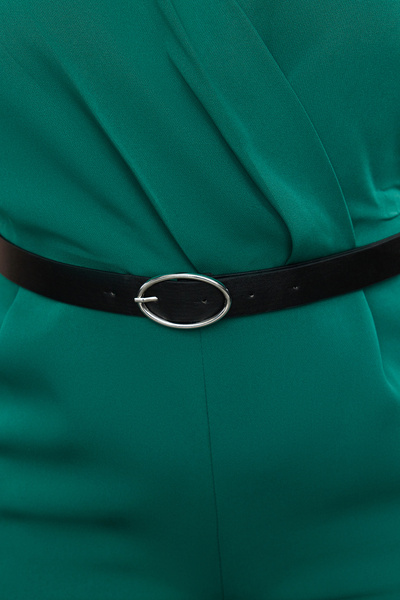 Trendyol Curve Plus Size Emerald Green Double Breasted Jumpsuit with Belt - TBBSS23BG00004