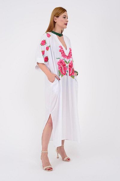 Park Moda AN10391 ΦΟΡΕΜΑ ΤΡΙΑΝΤΑΦΥΛΛΟΥ ΜΕ ΣΧΕΔΙΟ V-λαιμόκοψη