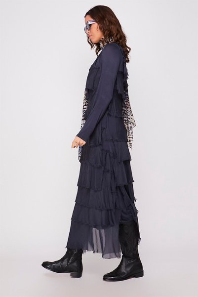 Park Moda 2078 Rochie de mătase cu mâneci lungi