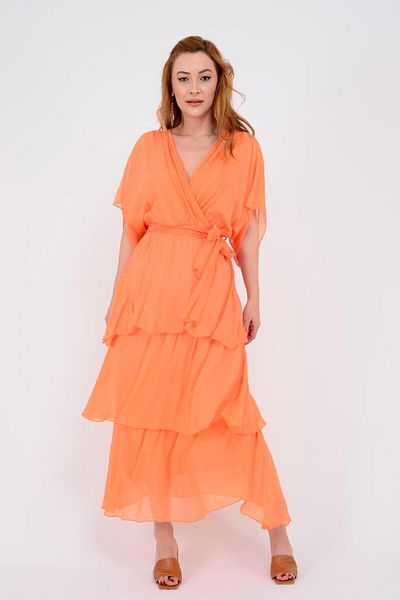 Park Moda 6102 Spello Waist-Tied Silk Dress