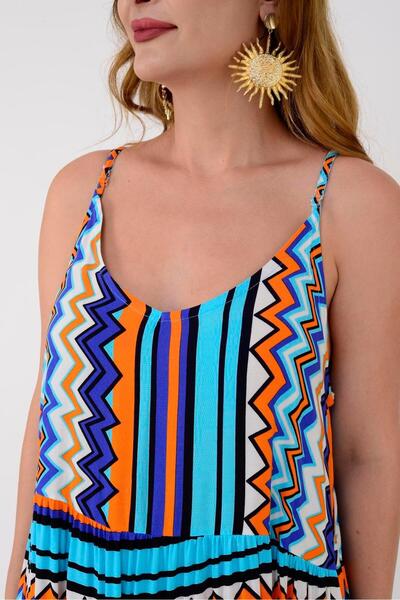 Park Moda AN10566 ZİKZAK DESEN ASKILI ELBİSE