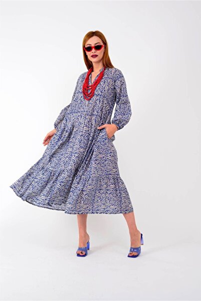 Park Moda An10500 021953 Detaljna haljina sa morskim dugmadima