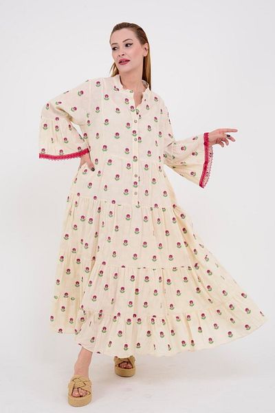 Park Moda AN10512 FLORA BUTTONED LONG DRESS