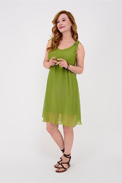 Park Moda 62171 OMUZDAN BAĞLAMALI ASKILI İPEK ELBİSE