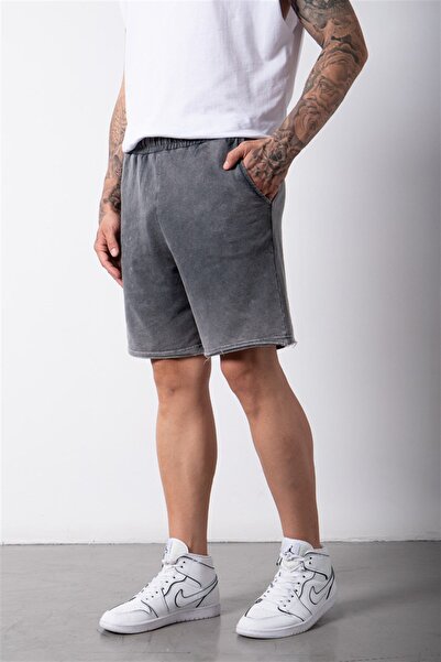 Machinist Erkek Yıkamalı Basic Siyah Şort