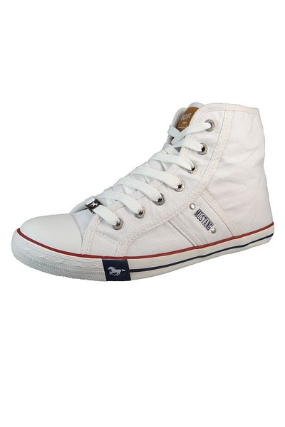 Mustang Damen High Sneaker High Top 1099506 Weiß 1 Weiss Leinen