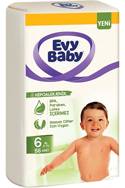 Evy Baby Bebek Bezi Beden:6 (15 KG) Ekstra Large 56 Adet Süper Fırsat Pk