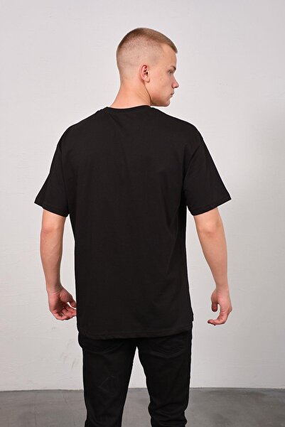 C&City Ανδρικό μπλουζάκι 2 τεμαχίων Oversize Basic - Crew Neck, 991 Μαύρο