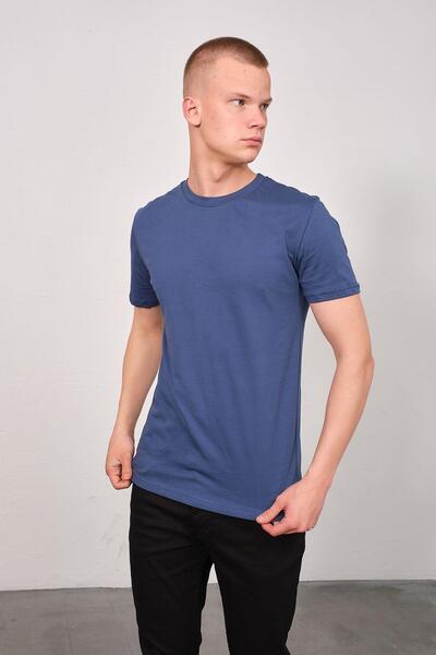 C&City Men's Crew Neck Regular Fit 2-Piece T-Shirt Set - 990 Brown/Indigo