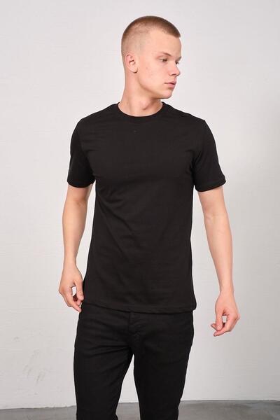 C&City Ανδρικό μπλουζάκι με λαιμόκοψη 2 τεμαχίων, μαύρο/άσπρο Basic - 990 Regular Fit