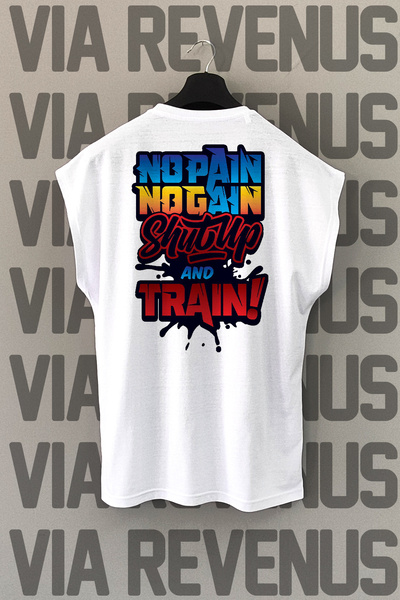 Vordevia تي شيرت رياضي أبيض بدون ألم بدون ربح للصالة الرياضية - طباعة خلفية، ...