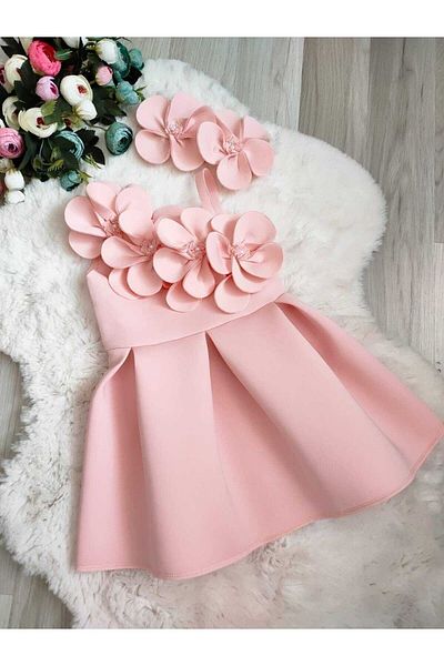 Bisahane Girl's Orchid Powder Evening Dress 1-7 Years