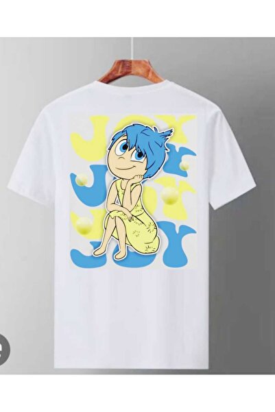 Elvino Unisex Oversize White T-Shirt - Reverse Face and Characters Printed