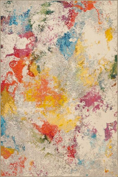 Rugs Modern Halı Χαλί με υφαντή βάση σε παστέλ χρώματα και με σχέδιο και πλεν...