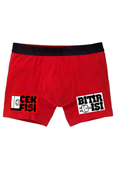 Çek Fişi Bitir İşi  Esprili Erkek Boxer