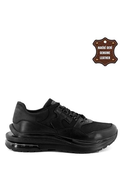 Bulldozer Negru - Pantofi sport din piele pentru bărbați