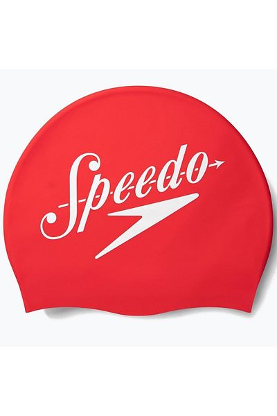 SPEEDO Unisex Silicone Swimming Cap Slogan Prt Cap Au Κόκκινο/λευκό 8- 0838514614