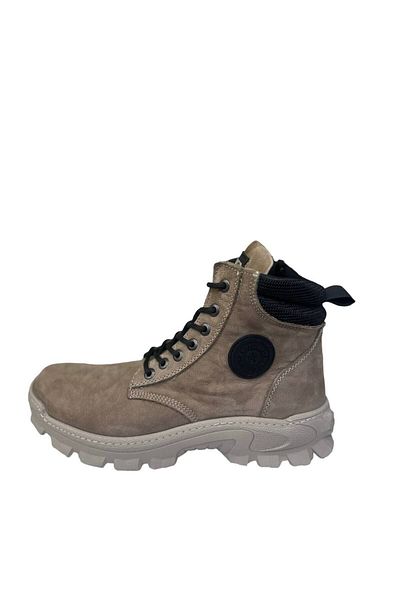 Bulldozer 240245   Γνήσιο 100% Nubuck Leather Thermo Rubber Χειμερινή αντιολισθητική σόλα με κορδόνια με φερμουάρ Sand E