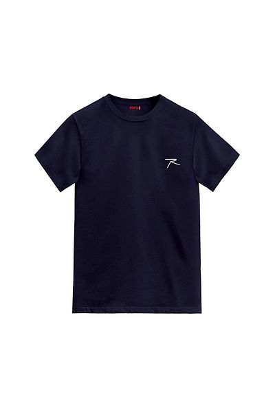 raru AGNITIO Ανδρικό βαμβακερό μπλουζάκι Navy Blue Casual