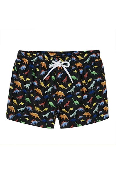 SLIPSTOP Dino Short Swimsuit BLACK Children's Swimsuit