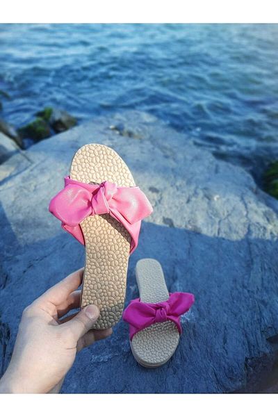 Moda fiesta Φιόγκος Γυναικείες ψάθινες παντόφλες Μαλακή σόλα Daily Sea Beach Slippers