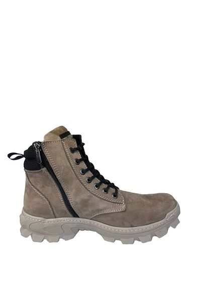Bulldozer 240245   Γνήσιο 100% Nubuck Leather Thermo Rubber Χειμερινή αντιολισθητική σόλα με κορδόνια με φερμουάρ Sand E