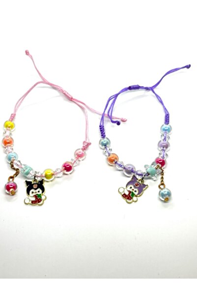 facnspt Kawaii Sanrio - Kuromi & Melody Boncuklu Couple İp Bileklik