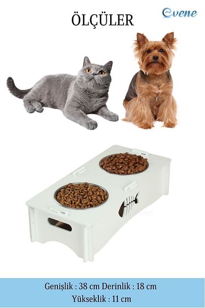 Evene Food Water Bowl Stainless Steel Rhinestone 2-Piece Wooden Cat and Dog Water Bowl with Fish Model