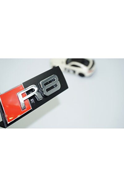 DK Tuning R8 فضي أحمر ثلاثي الأبعاد شعار مصراع أمامي متوافق مع أودي