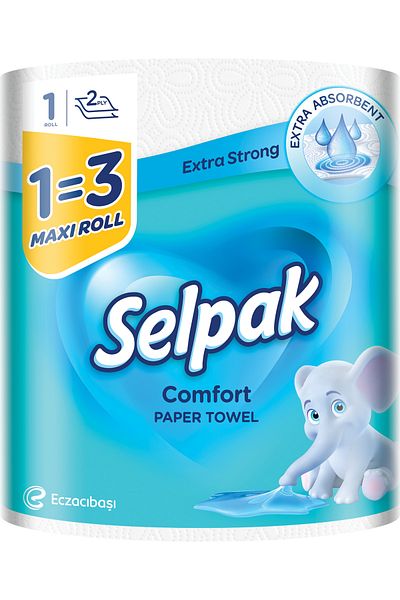 Selpak Kitchen Towel Comfort Maxi 2ply 1=3 Single Roll