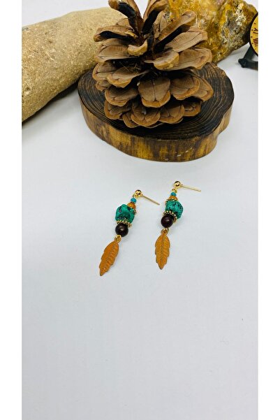 Porsuk Alternatif أقراط نسائية مصنوعة يدويًا من الخرز الخزفي