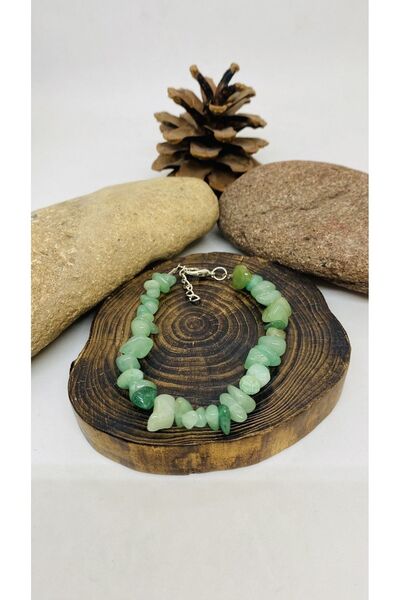 Porsuk Alternatif سوار نسائي مصنوع يدويًا من الحجر الطبيعي (حجر اليشم).