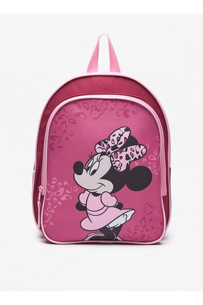 Disney Minnie Mouse Print Backpack with Adjustable Shoulder Straps - 25x20x 20 cm